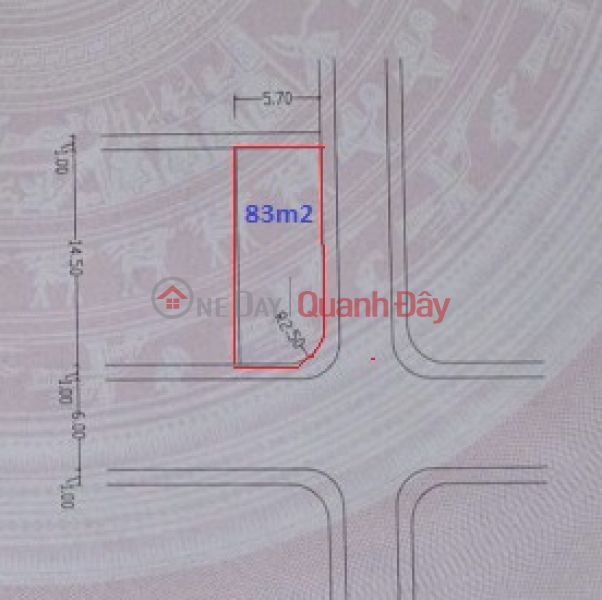 ► Corner of 2 Frontages of An Hai Tay near Night Market, 83m2, 5.7m wide, over 7 billion Sales Listings