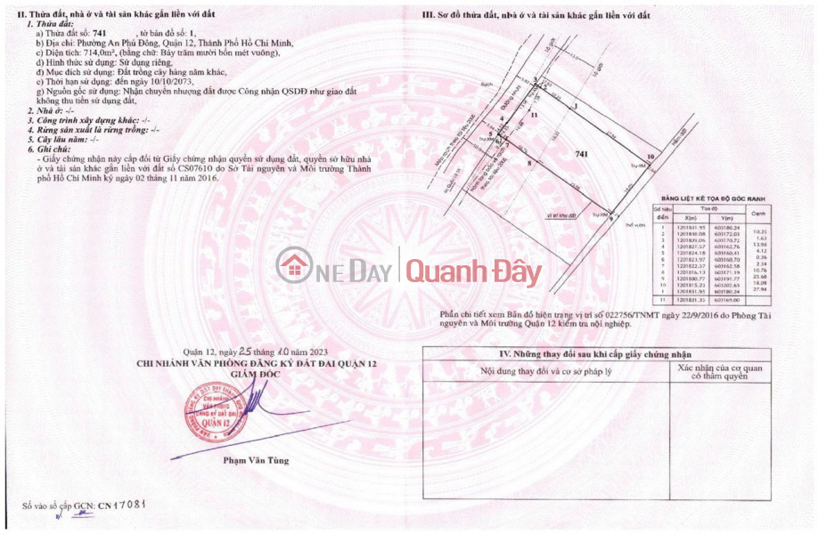 Chính chủ bán lô đất mặt tiền An Phú Đông 10, Quận 12, cách Quốc Lộ 1A chỉ 500m Niêm yết bán