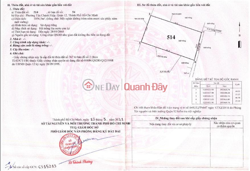 đ 10.57 Billion, BEAUTIFUL LAND - GOOD PRICE - For Quick Sale Beautiful Land Lot In Tan Chanh Hiep Ward, District 12, Ho Chi Minh City