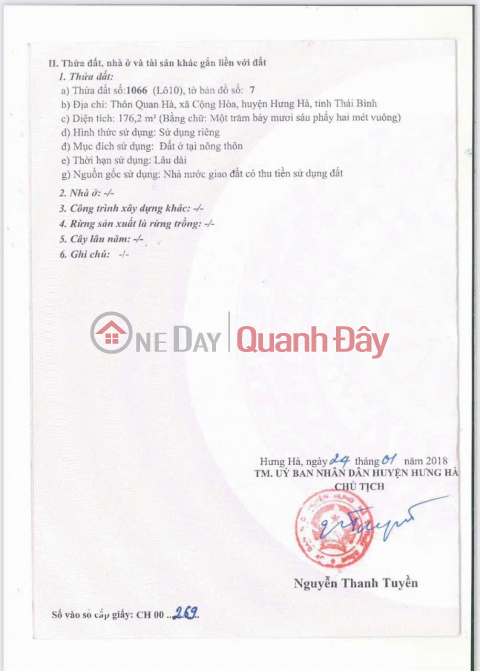 HOT HOT - CẦN BÁN LÔ ĐẤT 2 MẶT TIỀN TẠI Thôn Quan Hà, Xã Cộng Hòa, Huyện Hưng Hà, Tỉnh Thái Bình _0