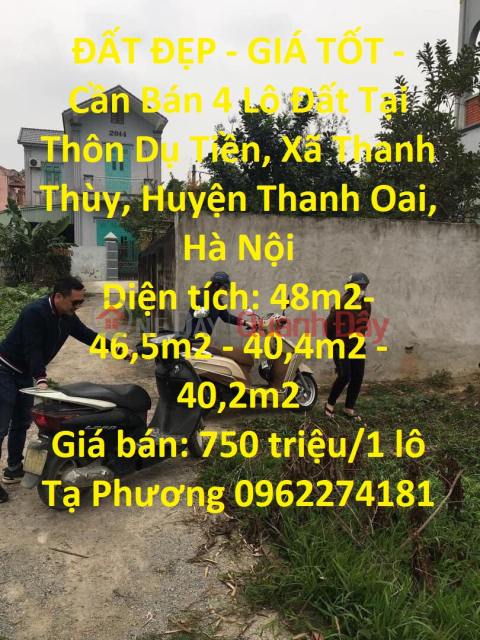 BEAUTIFUL LAND - GOOD PRICE - 4 Lot For Sale In Du Tien Hamlet, Thanh Thuy Commune, Thanh Oai District, Hanoi _0