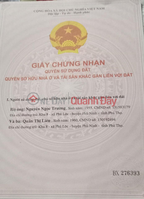 BÁN ĐẤT CHÍNH CHỦ - LÔ ĐẤT RỪNG Tại xã Phú Lộc ,huyện phù Ninh, tỉnh Phú Thọ _0