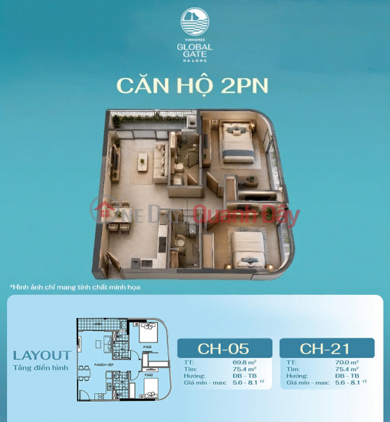 Tòa G2 mở bán đợt 1 – Căn 2PN góc - CĂN HỘ TẦNG CAO NGẮM VỊNH DI SẢN TOP 10 THẾ GIỚI, Việt Nam Bán | đ 6,9 tỷ