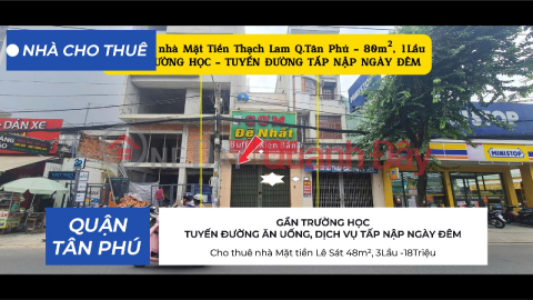 Cho thuê nhà Mặt Tiền Thạch Lam 80m², 1Lầu, 22Triệu - GẦN TRƯỜNG HỌC _0