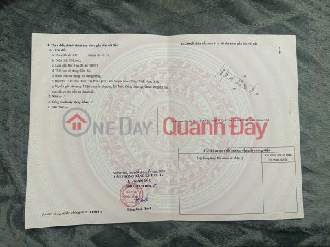 Land in Quat Lam Town, Giao Thuy District 2.2 billion - 100m² near beach resort, suitable for building villa - Nguyen Hung _0