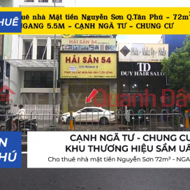 Cho thuê nhà mặt tiền Nguyễn Sơn 72m² - CẠNH NGÃ TƯ - CHUNG CƯ _0