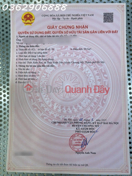 I am the owner selling urgently a plot of land in Xuan Sen village, only 100m from the Ho Chi Minh Highway., Vietnam | Sales, đ 1.95 Billion