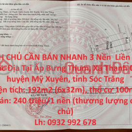 OWNER NEEDS TO SELL QUICKLY 3 Adjacent Plots Prime Location In My Xuyen District, Soc Trang Province _0