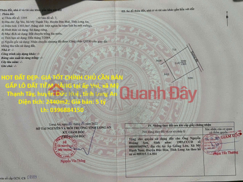 HOT ĐẤT ĐẸP- GIÁ TỐT CHÍNH CHỦ CẦN BÁN GẤP LÔ ĐẤT TIỀM NĂNG tại huyện Đức Huệ, tỉnh Long An _0