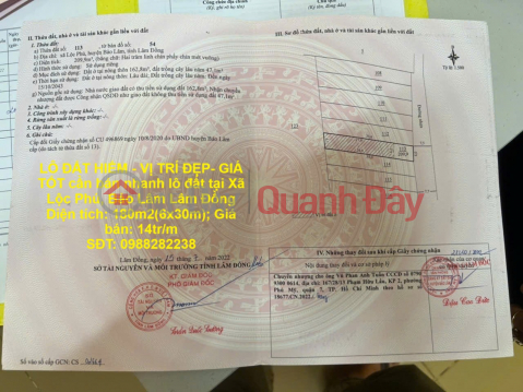 RARE LAND LOT - BEAUTIFUL LOCATION - GOOD PRICE need to quickly sell land lot in Loc Phu Commune, Bao Lam Lam Dong _0