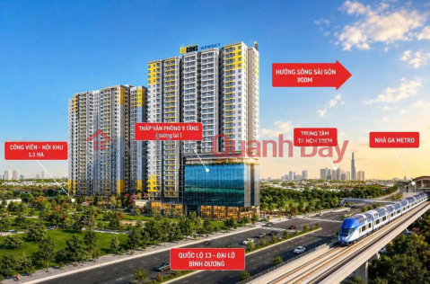 Own a 2-bedroom Bcons NewSky apartment for only 295 million VND, with 4-sided river views, original price 2.7 billion VND, and premium amenities. _0