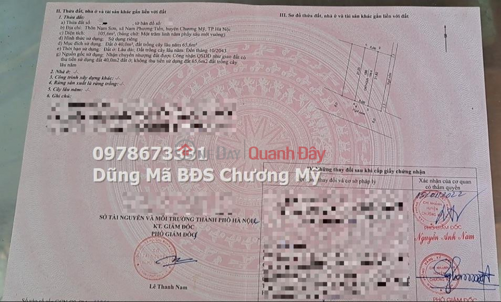 Property Search Vietnam | OneDay | Nhà ở Niêm yết bán, GIÁ CHỈ 1TY9 SỞ HỮU LÔ ĐẤT ĐẸP TẠI NAM PHƯƠNG TIẾN-CHƯƠNG MỸ