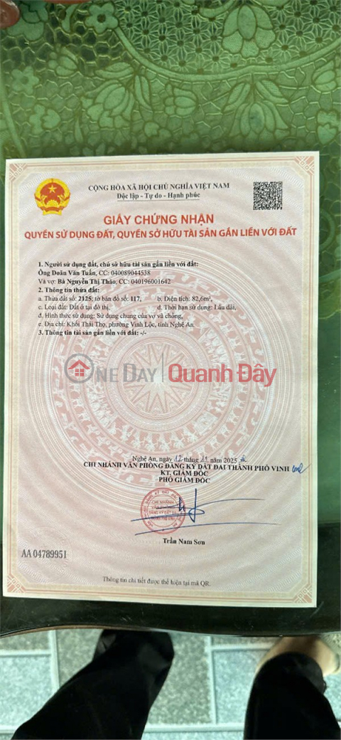 PRIME LAND – GOOD PRICE – OWNER SELLING Located at Le Viet Thuat Street, Nghi Thai Ward, Vinh City, Nghe An Province _0