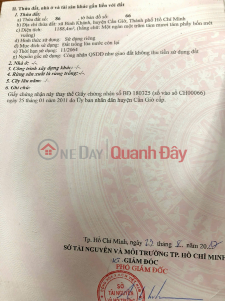 Property Search Vietnam | OneDay | | Sales Listings, Land for sale on Rừng Sát road frontage, opposite Hiệp Quế gas station, Bình Khánh, Cần Giờ.