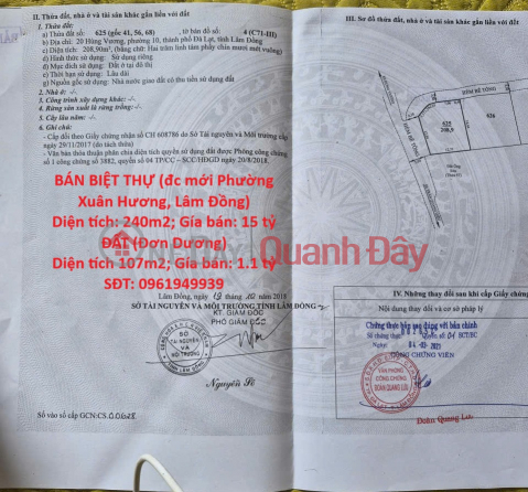 OWNER SELLING QUICKLY: VILLA in Ward 10, Da Lat, Lam Dong _0