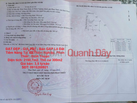 ĐẤT ĐẸP - GIÁ TỐT - Bán GẤP Lô Đất Tiềm Năng Tại Xã Thiện Nghiệp, Phan Thiết , Bình Thuận _0