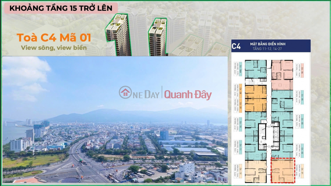 Cần bán suất ngoại giao căn hộ cao cấp chân cầu sông Hàn, TP Đà Nẵng. 48m2 giá 4 tỷ, sở hữu lâu dài, Việt Nam, Bán | đ 6 tỷ