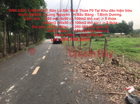 SELL URGENTLY! OWNER Sells Split Plot F0 In Bau Bang, Binh Duong Province _0