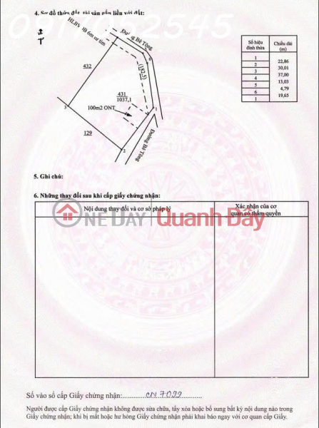 Property Search Vietnam | OneDay | Residential | Sales Listings, Owner needs to sell land in Tan Tien commune, Bu Dop district, area 1,037m2, with 400m2 of residential land already available, investment price.