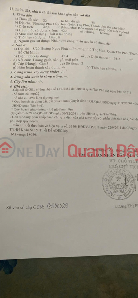 Property Search Vietnam | OneDay | Residential Sales Listings, HOT HOT - HOUSE FOR SALE FRONT OF Tan Phu MARKET Hoang Ngoc Phach Street, Phu Tho Hoa Ward, Tan Phu District, HCM