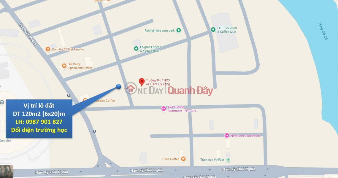 Land for sale near FPT - Opposite the wall of Hy Vọng Primary, Secondary and High School Sales Listings