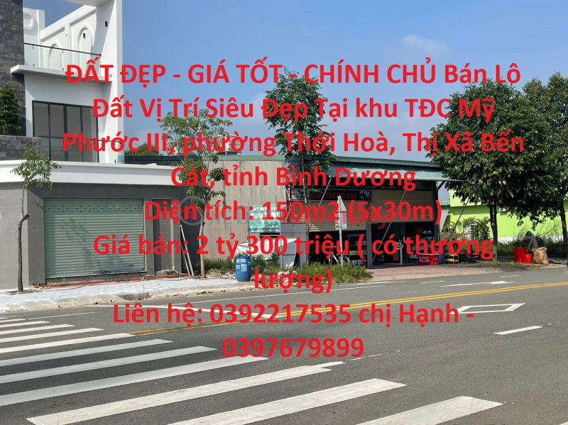 BEAUTIFUL LAND - GOOD PRICE - SELLING Plot by Owner Super Nice Location In Ben Cat, Binh Duong Sales Listings