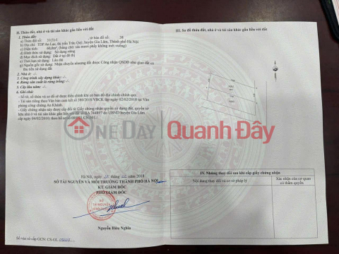 OWNER WANTS TO SELL LAND ON AN LAC - TRAU QUY - GIA LAM ROAD, 60 M2, PRICE 8.76 BILLION VND - CONTACT 0985865658 _0