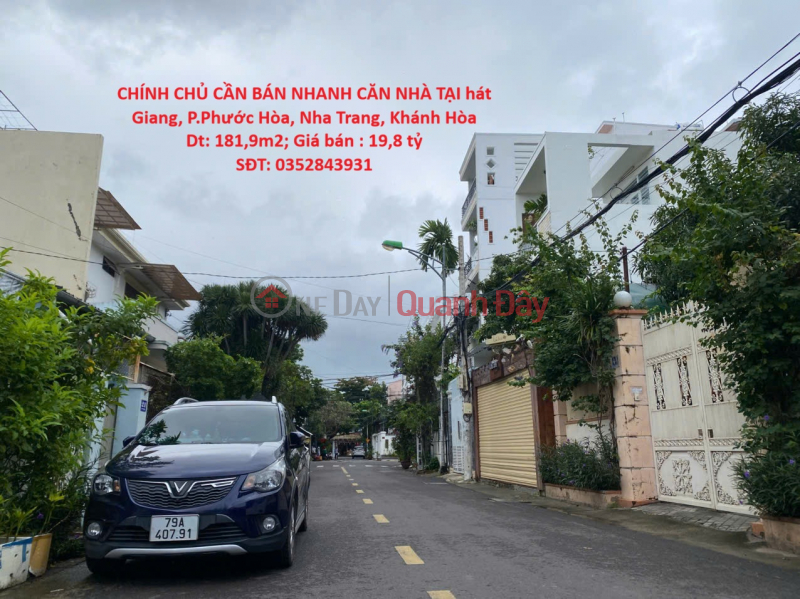 CHÍNH CHỦ CẦN BÁN NHANH CĂN NHÀ TẠI hát Giang, P.Phước Hòa, Nha Trang, Khánh Hòa Niêm yết bán