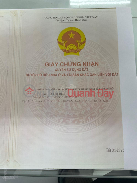 Bán đất tại xã Long Phước, huyện Long Thành, Đồng Nai . LH 0918904615 . | Việt Nam Bán | ₫ 16 tỷ