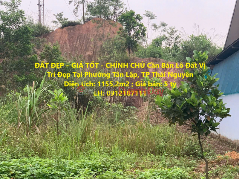 ĐẤT ĐẸP – GIÁ TỐT - CHÍNH CHỦ Cần Bán Lô Đất Vị Trí Đẹp Tại Phường Tân Lập, TP Thái Nguyên Niêm yết bán