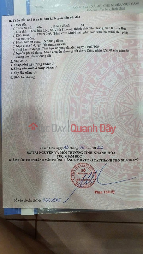 ĐẤT ĐẸP - GIÁ RẺ- CHÍNH CHỦ BÁN Nhanh Lô Đất Trồng Xoài Tại Vĩnh Phương, Nha Trang, Khánh Hòa _0