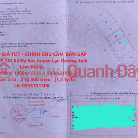 ĐẤT ĐẸP – GIÁ TỐT - CHÍNH CHỦ CẦN BÁN GẤP LÔ ĐẤT ĐẸP TẠI Xã Đạ Sar, huyện Lạc Dương, tỉnh Lâm Đồng. _0