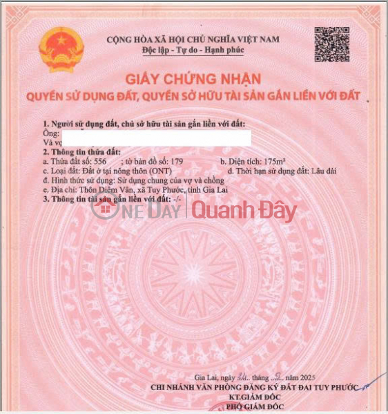 Property Search Vietnam | OneDay | Nhà ở Niêm yết bán | HÀNG HIẾM CHÍNH CHỦ BÁN Lô Đất Biệt Thự Khu Sinh Thái Diêm Vân Xã Phước Thuận, Tuy Phước, tỉnh Bình Định