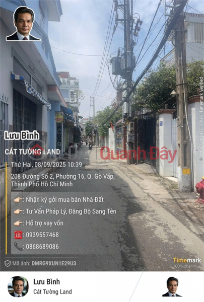 Property Search Vietnam | OneDay | Nhà ở Niêm yết bán | Bán nhà 4.2x28m, 2 Tầng – Mặt tiền Đường Số 2, Phường 16, Gò Vấp – Chỉ 8.9 tỷ