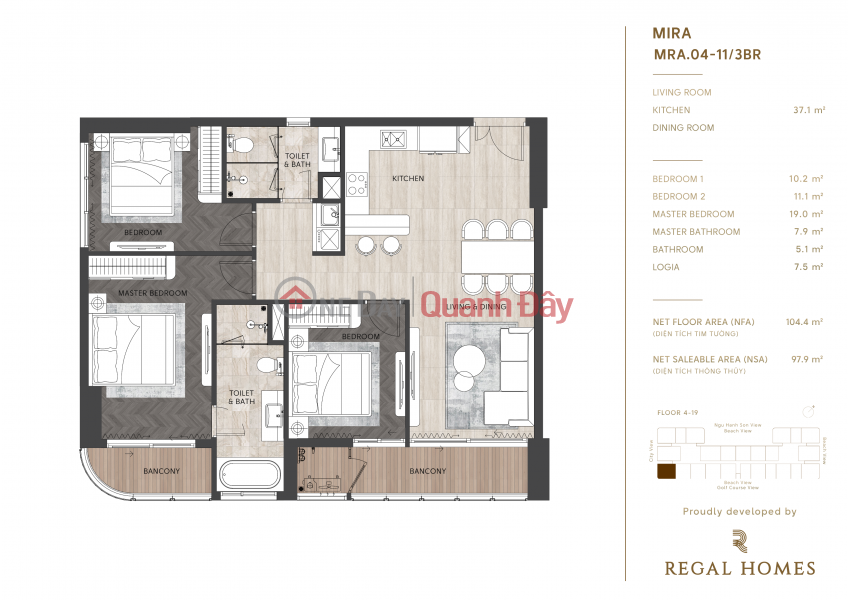 Property Search Vietnam | OneDay | Residential Sales Listings, 3-bedroom apartment - Regal Complex