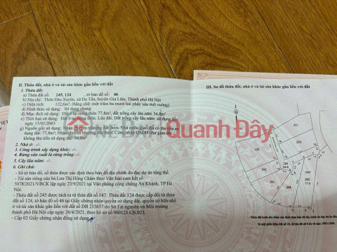 BÁN 77.8 M2 ĐẤT ĐA TỐN, GIÁ CHỈ 55 TR/M2, LIÊN HỆ 0985865658 _0