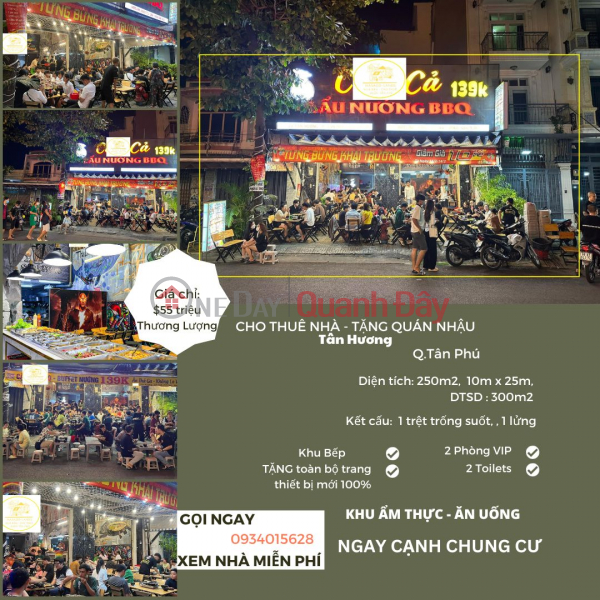 Tan Huong House for rent, 250m2, 10m horizontal - FREE BAR Rental Listings