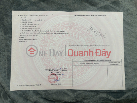 Land in Quat Lam Town, Giao Thuy District 2.4 billion - 100m² near the central beach, convenient for business - Nguyen _0