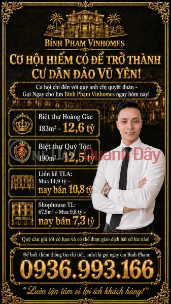 Săn hàng giá tốt tại Đảo Vũ Yên - 7,3 tỷ sở hữu ngay - Cơ hội hiếm. LH: 0936.993.166 Niêm yết bán
