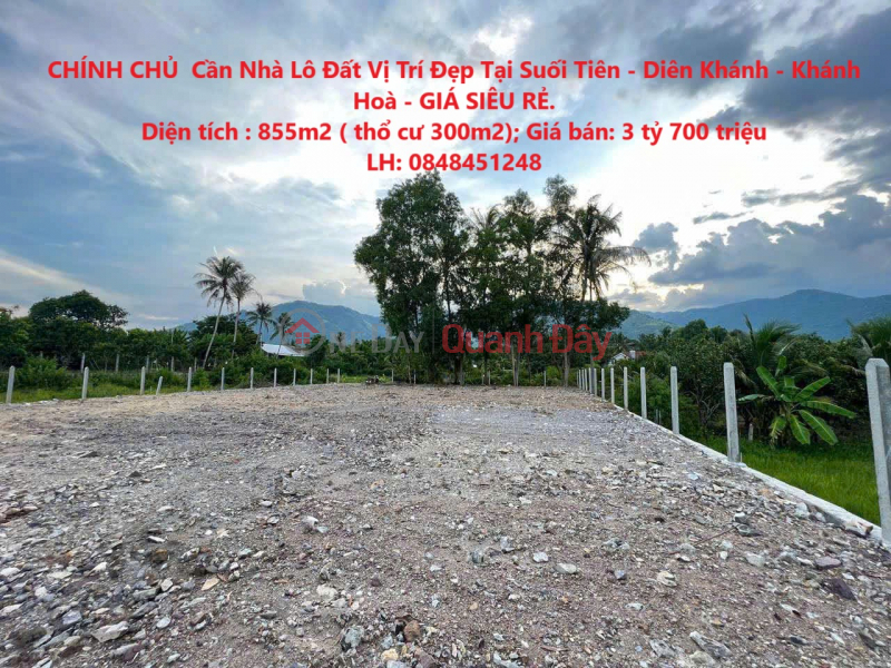 OWNER SELLS 855m2 Land At SUOI HIEP, Dien Khanh, Khanh Hoa Sales Listings