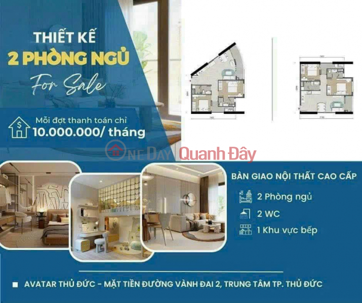 Căn hộ đầu tiên tại Sài Gòn chỉ thanh toán 135tr sở hữu ngay căn 2PN Việt Nam | Bán đ 2,1 tỷ