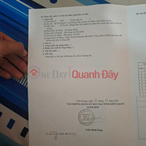 BEAUTIFUL LAND - PROFITABLE INVESTMENT - OWNER Needs to Quickly Sell Land Lot in Dong Yen Commune, An Bien, Kien Giang _0