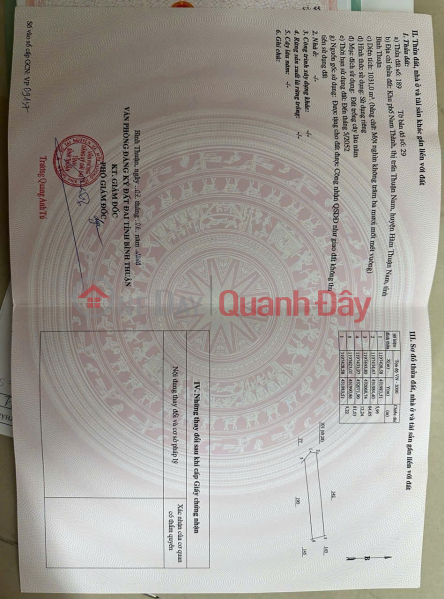 Owner Needs to Sell a Beautiful Land Lot with Street Frontage in Thuan Nam Town, Ham Thuan Nam, Binh Thuan Sales Listings