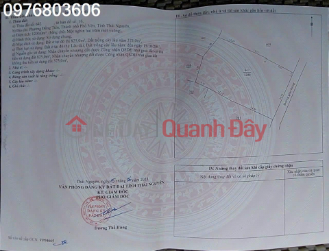 EXTREMELY RARE: A single large plot of land in the core of Pho Yen city right next to the Samsung S 1400M factory, 850m of land. _0