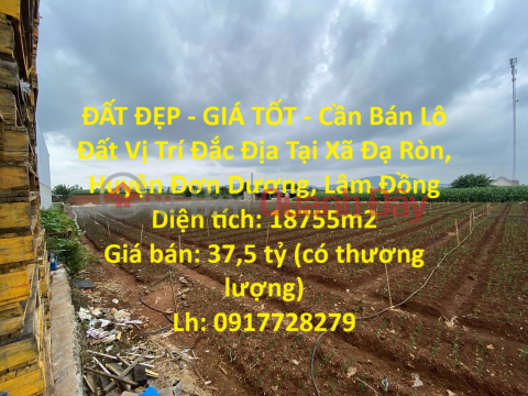 ĐẤT ĐẸP - GIÁ TỐT - Cần Bán Lô Đất Vị Trí Đắc Địa Tại Xã Đạ Ròn, Huyện Đơn Dương, Lâm Đồng _0