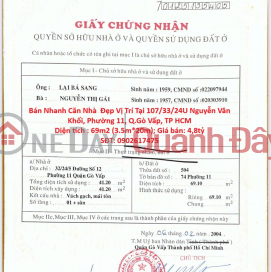 GOOD PRICE - OWNER Needs to Sell Quickly a Beautiful House in Go Vap District, Ho Chi Minh City _0