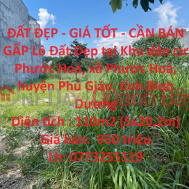 ĐẤT ĐẸP - GIÁ TỐT - CẦN BÁN GẤP Lô Đất Đẹp tại huyện Phú Giáo, tỉnh Bình Dương _0