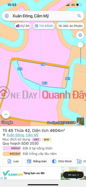 ĐẤT ĐẸP - GIÁ TỐT - CHÍNH CHỦ Cần Bán Lô Đất TạiXã Xuân Đồng, Cẩm Mỹ, Đồng Nai Niêm yết bán
