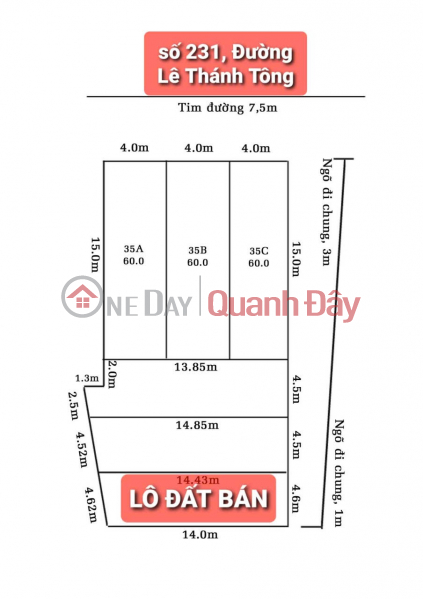 đ 1,65 tỷ | ĐẤT ĐẸP - GIÁ TỐT -CẦN BÁN GẤP LÔ ĐẤT TẠI SỐ 231 Lê Thánh Tông, P.Đông Sơn, TP. Thanh Hóa, Thanh Hóa