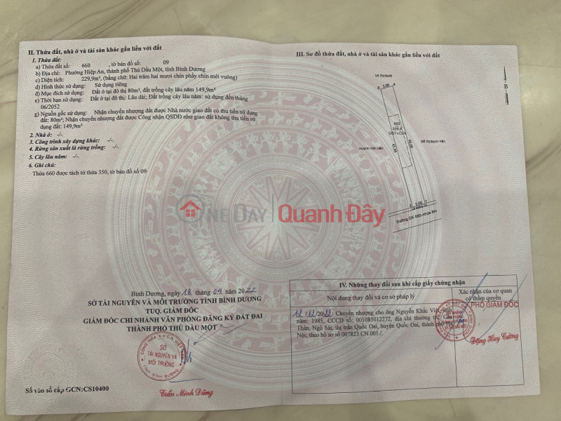 Property Search Vietnam | OneDay | Residential Sales Listings | PRIME LAND - GOOD PRICE - Need to Sell Beautiful Land Plot Quickly in Dau Mot City, Binh Duong Province